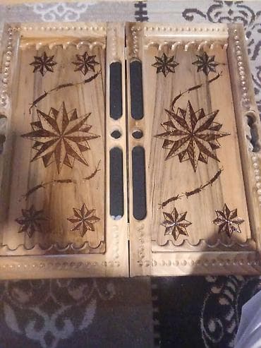 Əl işləri ilə hazırlanmış ağac nərd taxtası - Material: təbii ağac