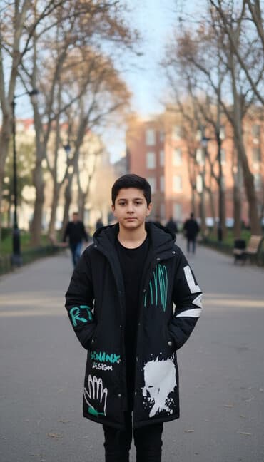 детские нарядные комплекты: Uzun qəşəng kurtka 8-9 yaşa isti kurtkadir — 1