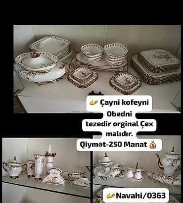 Nahar dəsti, rəng - Ağ, Farfor, Çexiya