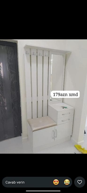 iskaflar: Dəhliz üçün çoxfunksiyalı askılıqlı dolab-güzgü dəsti. Xüsusiyyətlər — 1