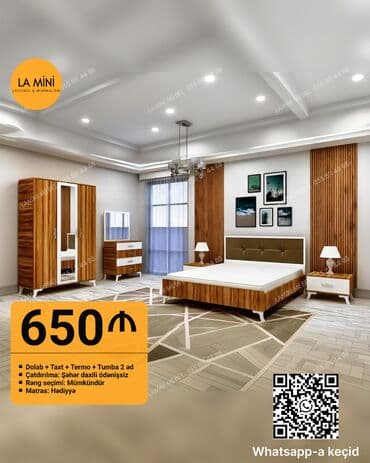 столешницы для ванной комнаты: Yataq otağı dəsti - 650 AZN ▪️ Dolab + Taxt + Termo + Tumba 2 ədəd — 1