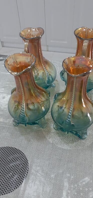 gəlin gulləri: Ваза из богемского стекла.Высота-32см.Bagem şüşəli — 5