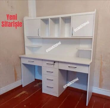 tek taxtlar: Oğlan və qız üçün, Yeni, Siyirməli, Yazı masası, Stulsuz — 4