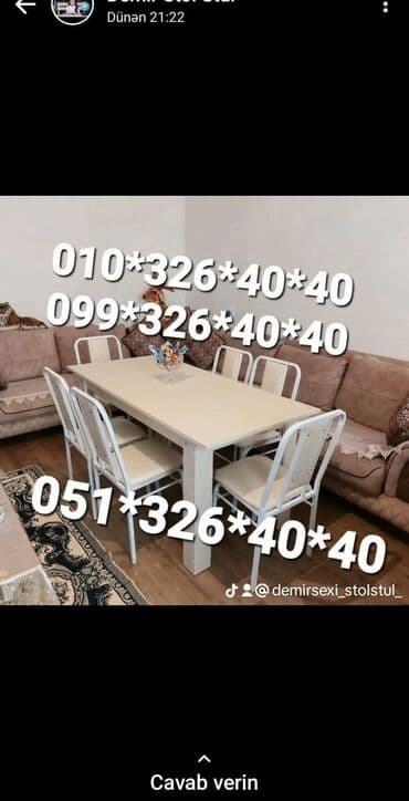 stol stul işlenmiş: Yeni, Sadə stul, Metal, Azərbaycan — 4