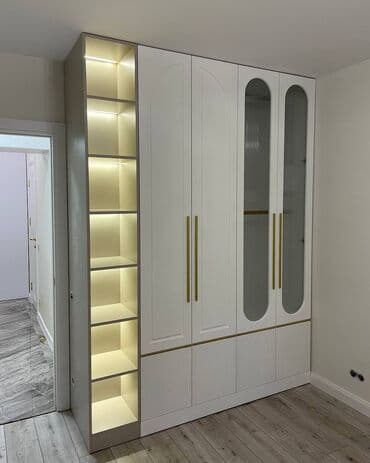 açıq dolab: Açılan, 4 qapılı Düz dolab, Qarderob, paltar dolabı — 4
