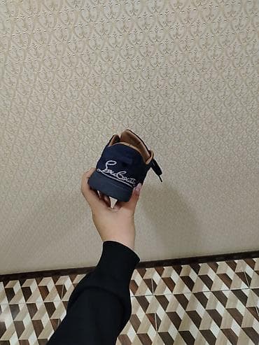 Туфли: Kişi krossovkası – tünd lacivərt rəng - Material: zərif süet (üst — 3