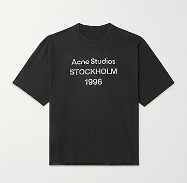 t shirt: Acne Studios “STOCKHOLM 1996” T‑shirt - Rənglər: qara və ağ - Ön — 1