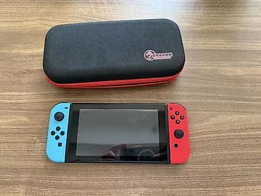 Nintendo Switch: Başlıq: Nintendo Switch V2 (Neon Red/Blue) — Əla vəziyyətdə + Çexol — 1