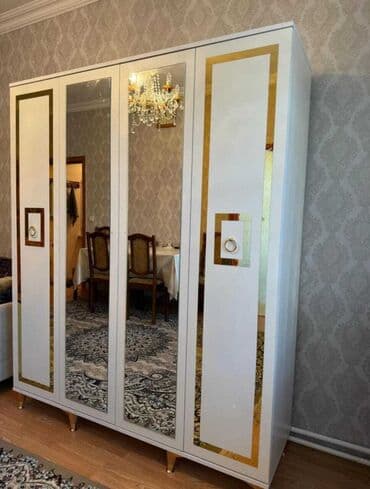dəmir şkaf: Новый, Распашной, 4 двери Прямой шкаф, Гардеробный шкаф, Турция — 1