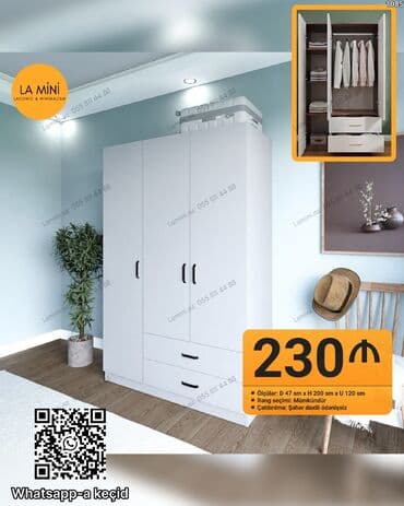Açılan, 3 qapılı Düz dolab, Qarderob, paltar dolabı lalafo.az -da Açılan, 3 qapılı Düz dolab, Qarderob, paltar dolabı