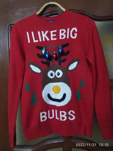 женские свитера с оленями: Праздничный свитер из Америки украшенный елочными игрушками в — 1