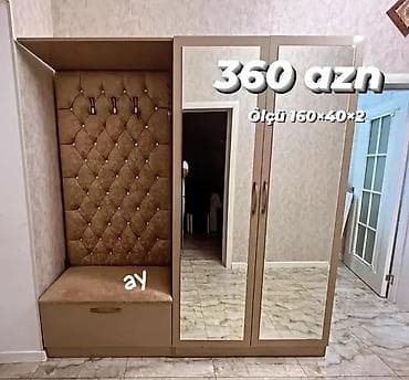 kuxna stul: Dəhliz üçün kombinə olunmuş şkaf-garderob və oturacaq dəsti. - — 1