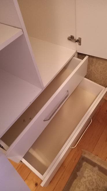 taxta pollar: İşlənmiş, 2 qapılı, Siyirməli, Ağ, Taxta, Açılan, Düz dolab — 5