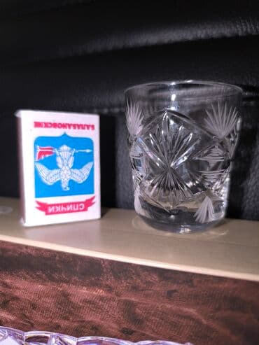 stəkan altlığı: Stəkanlar, rəng - Ağ, Xrustal, 2 ədədli dəst, Çexiya — 2