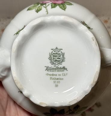 servisler: Çay dəsti, rəng - Ağ, Farfor, Weimar, 6 nəfərlik, Almaniya — 2