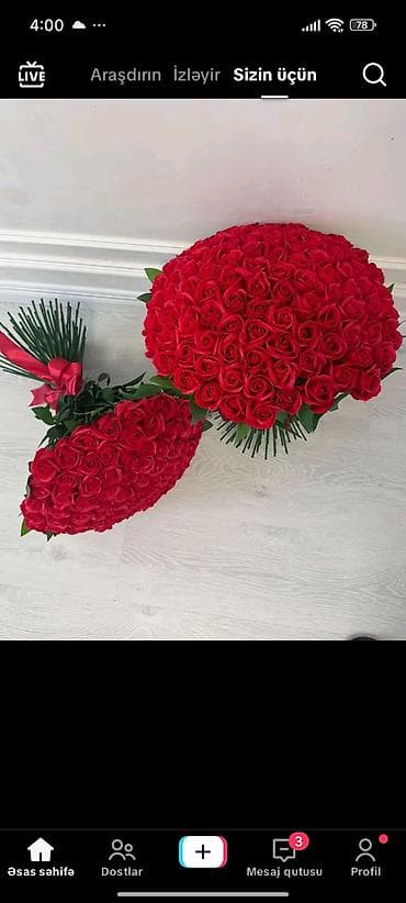 gelin gülü: Qırmızı qızılgül buketi – klassik və zərif hədiyyə. - Tərkib — 3