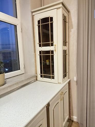 iwlenmiw stullar: Klassik üslubda mətbəx mebeli dəsti - Rəng: krem və qızılı dekor — 3