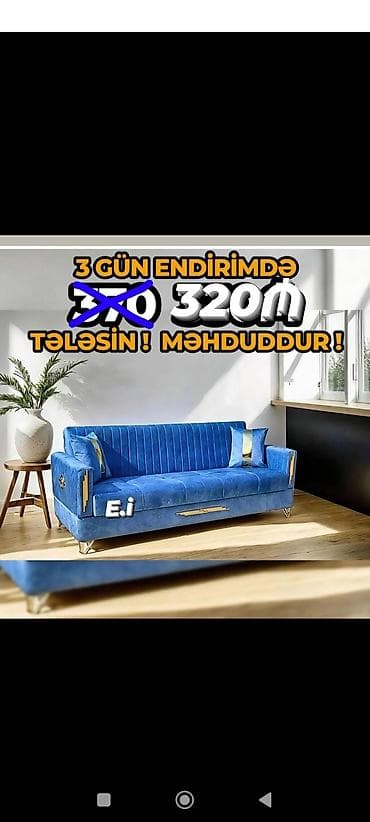 Divan, Yeni, Açılan, Bazalı, Vеlur parça, Şəhərdaxili pulsuz çatdırılma