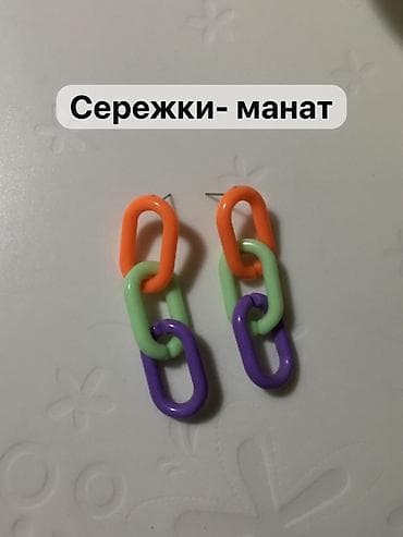 Rəngli halqa formalı sırğalar - Material: yüngül plastik/akril