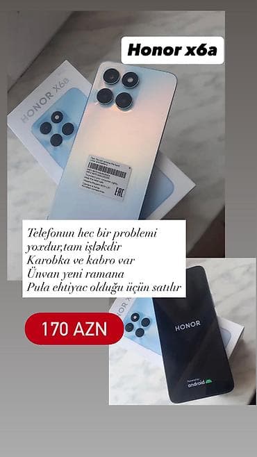 70 manata telefon: Honor X6a — 1