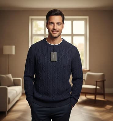 Sviter, Massimo Dutti, S, rəng - Göy