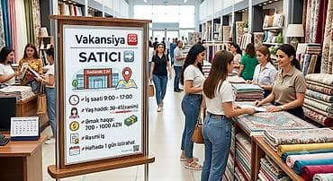 satıcı xanim: Satış məsləhətçisi tələb olunur, Yalnız qadınlar üçün, 30-45 yaş — 1