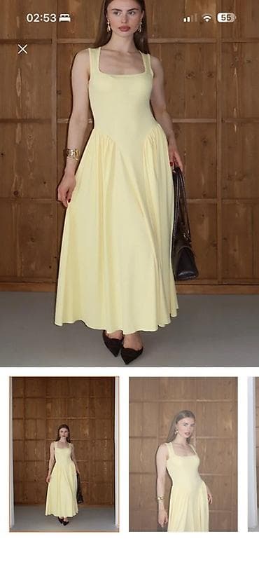 Sarı maxi don. Trendyoldan alınıb 29₼ razmer : S (36 razmer) . Yenidir — 3