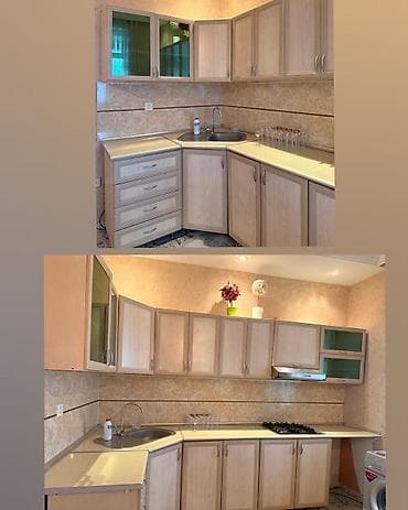 2 ci əl stol: Mətbəx mebeli satılır 300₼. Ölçü 3.20/1.20. Üzərində qaz moyka — 1