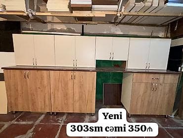 YENİ mətbəx mebeli – hazır əldə - Ölçü: 303 sm (ümumi uzunluq) - — 1