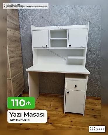 ag masa: Düz masa, Stulsuz, Polkalı, Siyirməli, Sadə laminat — 1
