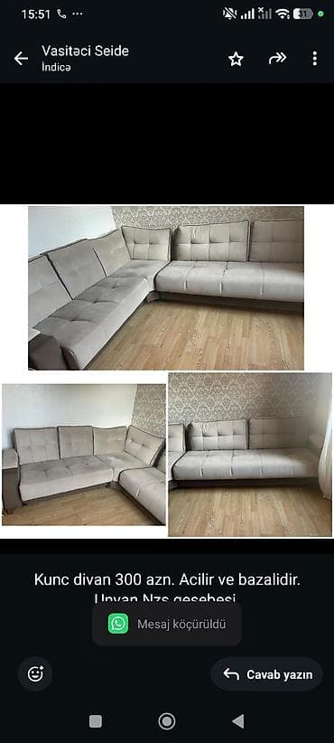 Künc divan, Açılan, Bazalı, Çatdırılma yoxdur — 1