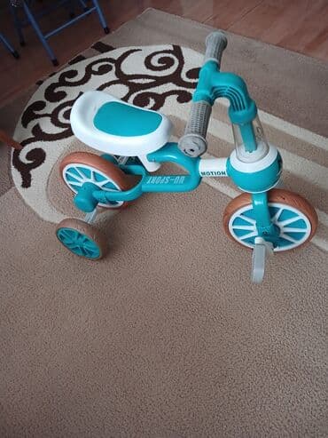 детские защитные шорты для роликов: Uşaq üçtəkərli velosipedi - Rəng: firuzəyi-ağ, təkərlərdə qəhvəyi — 6