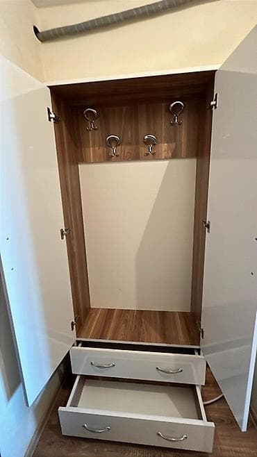 embawood dolablar: 2 qapılı, Güzgülü, Ağ, Digər material, Açılan, Düz dolab — 2