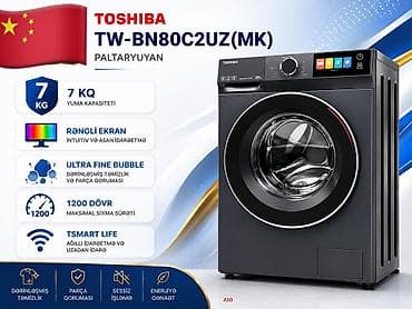 iphone 11 ucuz qiymete: Paltaryuyan maşın Toshiba, 8 kq, Yeni, Avtomat, Qurutmasız, Kredit yoxdur, Ödənişli çatdırılma — 3