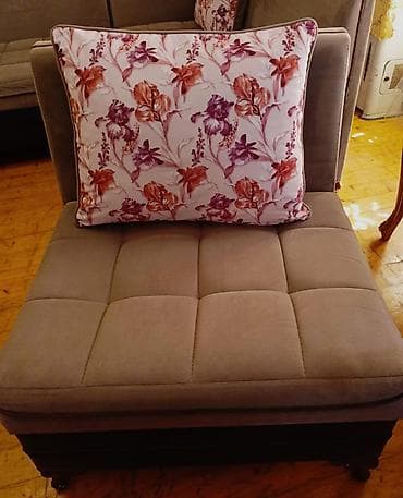 İşlənmiş, Künc divan, Divan, Kreslo, 2 kreslo, Bazalı, Açılan — 2