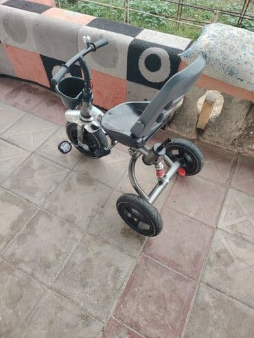 Ovçuluq və balıqçılıq: Uşaq üçtəkərli velosipedi - Rəng: boz/qara - Metal korpus, ön tərəfdə — 5