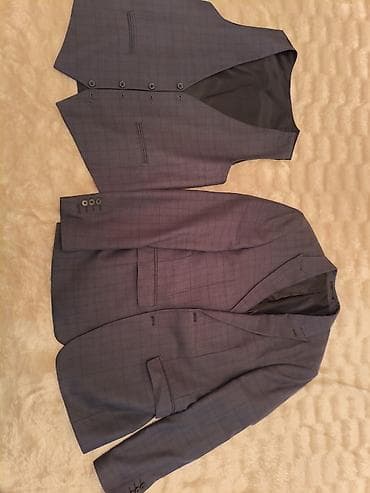 kostyum şalvar: 3 hissəli klassik kişi kostyumu - Dəst: pencək + jilet + şalvar - — 1