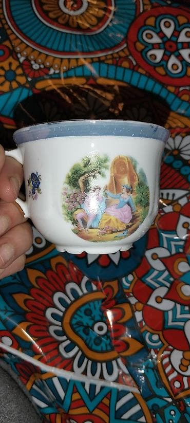 Qab-qacaq və mətbəx ləvazimatları: Qəhvə dəsti, rəng - Ağ, Farfor, 6 nəfərlik, Yaponiya — 3