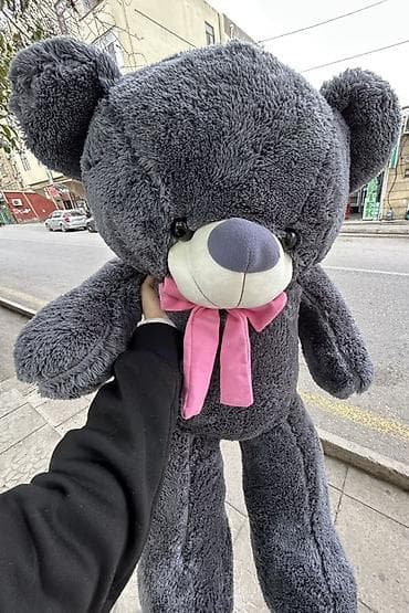 Böyük ölçülü plyuş ayıcıq - Rəng: tünd boz (kömür rəngi), burun