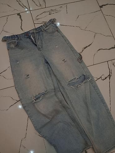 monaco saat: Məhsul: Açıq mavi rəngdə cins şalvar - Kəsim: Geniş/relaxed fit, düz — 1