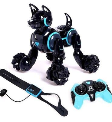 şenyaçiy patrul uşaq oyuncaqları: Robot it 666-800A radio ilə idarə olunan, 31 sm, qolbaq, batareya — 2