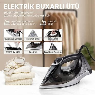 Elektrik buxarlı ütü - Böyük tutumlu 330 ml su çəni – tez-tez su