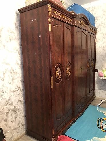 1 qapılı dolab: 5 qapı, Qəhvəyi, Taxta, Açılan, Düz dolab — 2