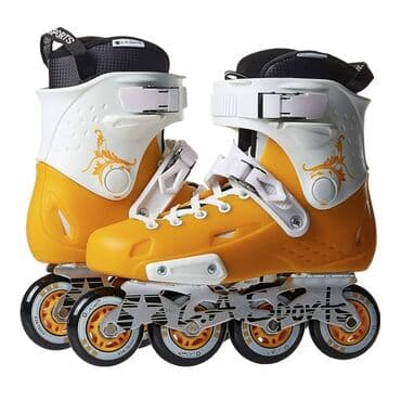 uşaqlar üçün tekerli krosovkalar: İnline konki – L.A. Sports - Rəng: narıncı-ağ korpus, qara daxili — 1