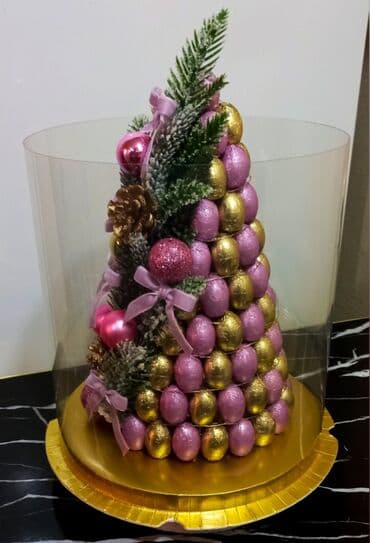 ad gunu tortlari sekilleri: Yeni il üçün dekorativ kompozisiya – “şokoladlı mini yolka”Sifariş — 3