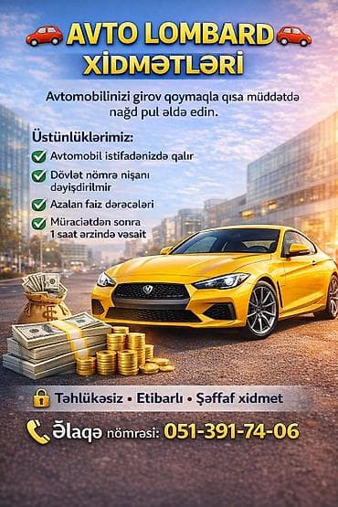 Təmizlik xidmətləri: Avtomobil Girovu. Avto Kredit Xidmeti Her nov ve istenilen giymete — 1