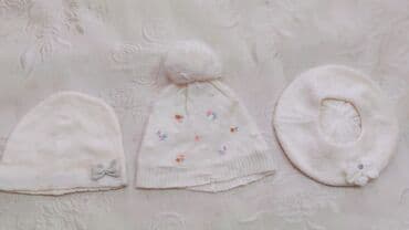 uşaqlar üçün anqara papaqları: 1-ci pişikli - 10 Azn (0-3 yaş) təzədir 2ci açiq çəhrayı -7 Azn (0-3 — 4