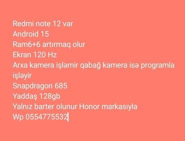 redmi a01: Redmi 12, 128 GB, rəng - Qara, Sensor — 1