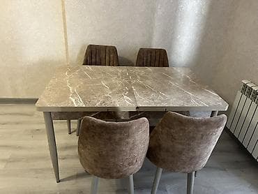 stul uzluk: Mətbəx üçün, Açılmayan, Dördbucaq masa, 4 stul — 2