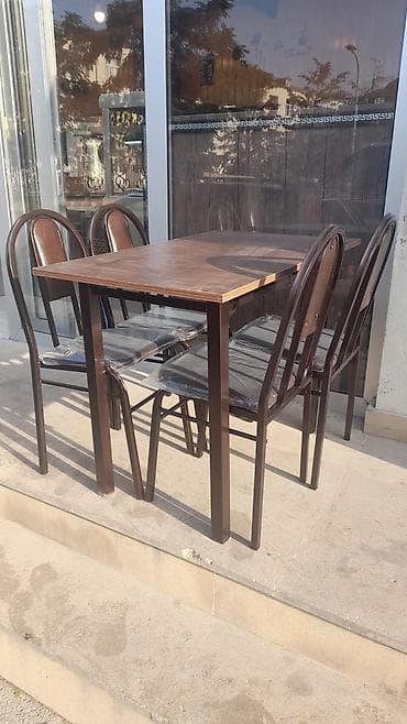 Qonaq otağı üçün, Yeni, Açılmayan, Dördbucaq masa, 4 stul — 3